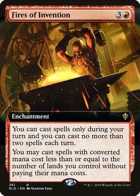 Fires of Invention (Extended Art) card from Throne of Eldraine