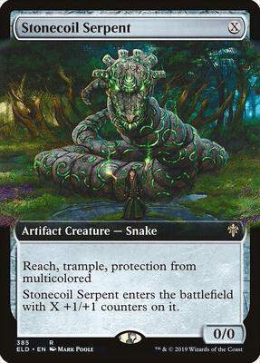 Stonecoil Serpent (Extended Art) card from Throne of Eldraine