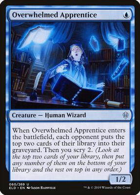 Overwhelmed Apprentice card from Throne of Eldraine