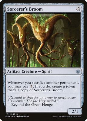 Sorcerer's Broom card from Throne of Eldraine