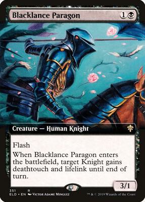 Blacklance Paragon (Extended Art) card from Throne of Eldraine