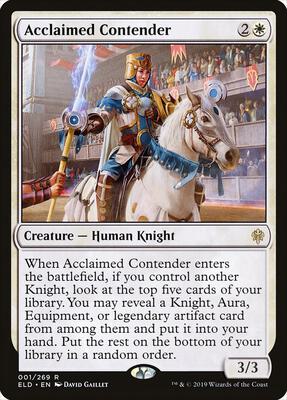 Acclaimed Contender card from Throne of Eldraine