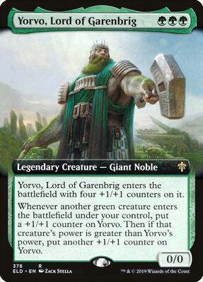 Yorvo, Lord of Garenbrig (Extended Art) card from Throne of Eldraine