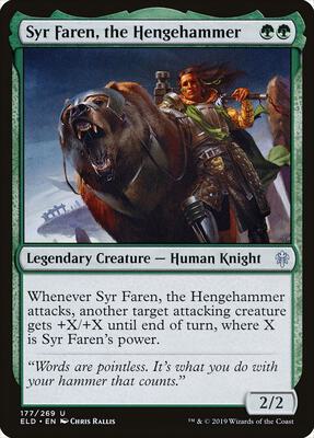 Syr Faren, the Hengehammer card from Throne of Eldraine