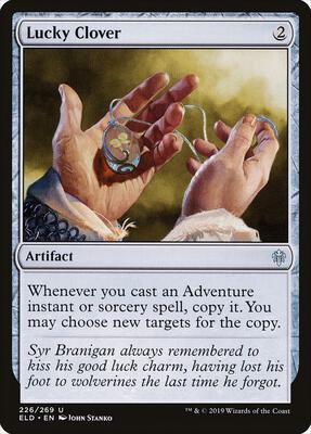 Lucky Clover card from Throne of Eldraine
