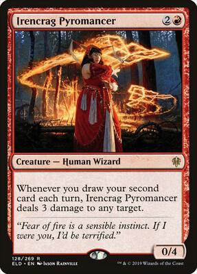 Irencrag Pyromancer card from Throne of Eldraine