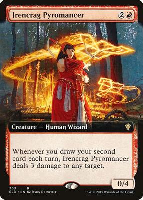 Irencrag Pyromancer (Extended Art) card from Throne of Eldraine