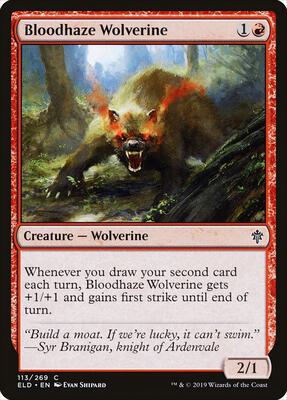 Bloodhaze Wolverine card from Throne of Eldraine