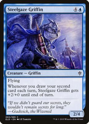 Steelgaze Griffin card from Throne of Eldraine