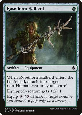 Rosethorn Halberd card from Throne of Eldraine