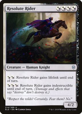 Resolute Rider card from Throne of Eldraine