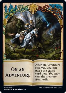 Emblem - On an Adventure card from Throne of Eldraine