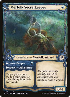 Merfolk Secretkeeper (Showcase) card from Throne of Eldraine