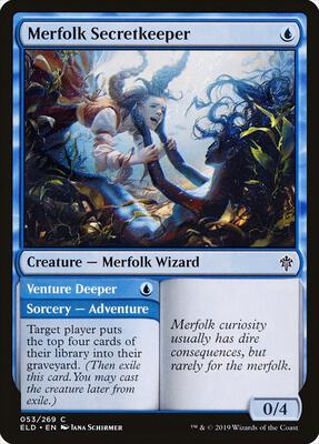 Merfolk Secretkeeper card from Throne of Eldraine