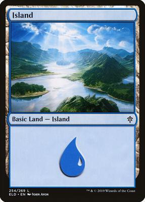 Island (254) card from Throne of Eldraine