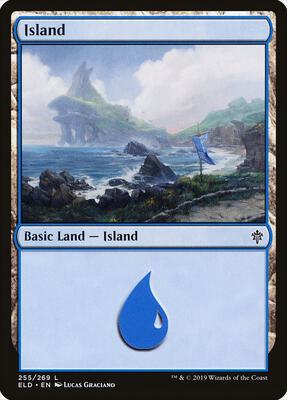 Island (255) card from Throne of Eldraine