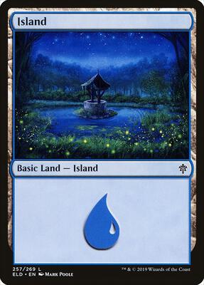 Island (257) card from Throne of Eldraine