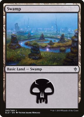 Swamp (260) card from Throne of Eldraine