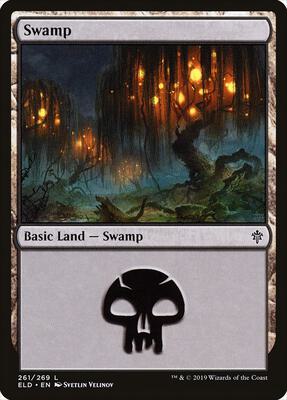 Swamp (261) card from Throne of Eldraine
