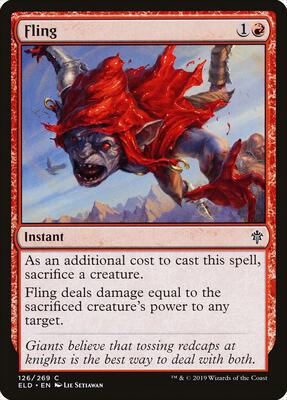 Fling card from Throne of Eldraine