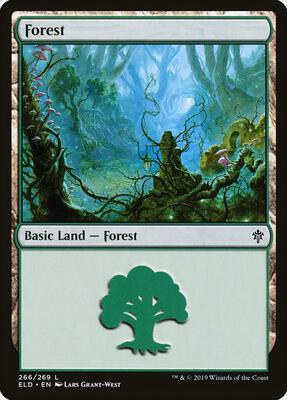 Forest (266) card from Throne of Eldraine