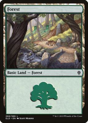 Forest (268) card from Throne of Eldraine