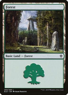 Forest (269) card from Throne of Eldraine