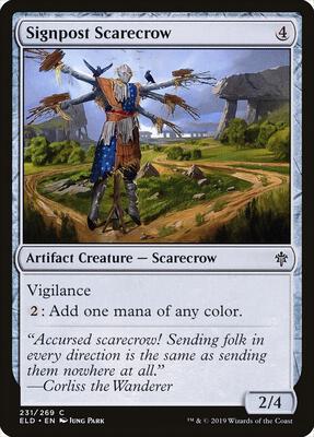 Signpost Scarecrow card from Throne of Eldraine
