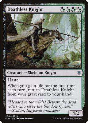 Deathless Knight card from Throne of Eldraine