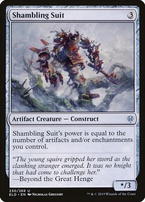 Shambling Suit card from Throne of Eldraine