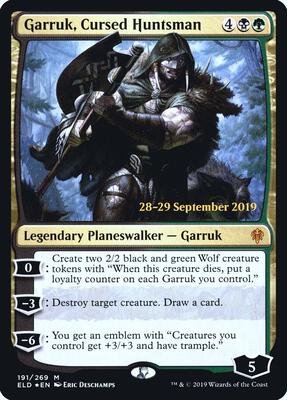 Garruk, Cursed Huntsman card from Prerelease Cards