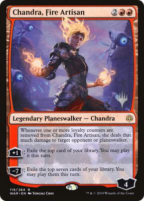 Chandra, Fire Artisan card from Promo Pack: Throne of Eldraine