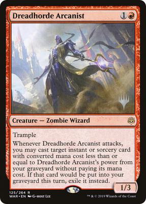 Dreadhorde Arcanist card from Promo Pack: Throne of Eldraine