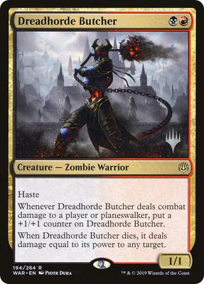 Dreadhorde Butcher card from Promo Pack: Throne of Eldraine