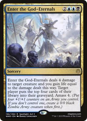 Enter the God-Eternals card from Promo Pack: Throne of Eldraine