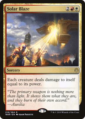 Solar Blaze card from Promo Pack: Throne of Eldraine