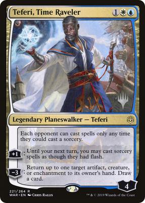 Teferi, Time Raveler card from Promo Pack: Throne of Eldraine