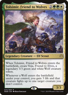 Tolsimir, Friend to Wolves card from Promo Pack: Throne of Eldraine