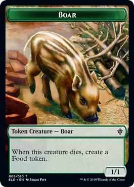 Boar // Food (017) Double-Sided Token card from Throne of Eldraine