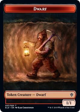 Dwarf // Food (018) Double-Sided Token card from Throne of Eldraine