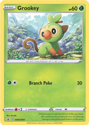 Grookey - SWSH001 card from SWSH: Sword & Shield Promo Cards