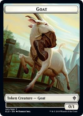 Goat // Food (017) Double-Sided Token card from Throne of Eldraine