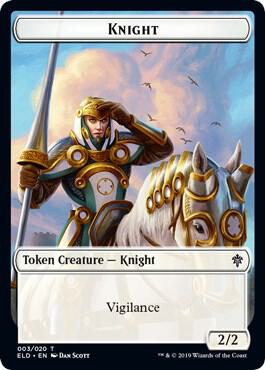 Knight // Food (017) Double-Sided Token card from Throne of Eldraine