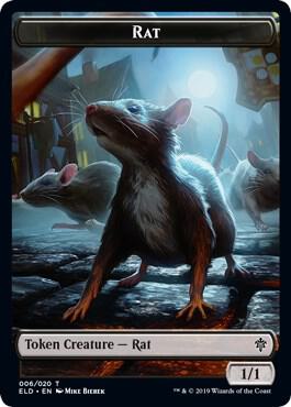 Rat // Food (015) Double-Sided Token card from Throne of Eldraine