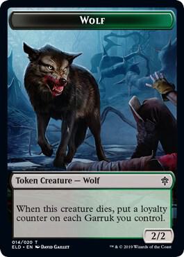Wolf // Food (018) Double-Sided Token card from Throne of Eldraine