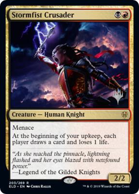 Stormfist Crusader card from Promo Pack: Throne of Eldraine