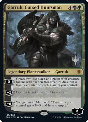 Garruk, Cursed Huntsman card from Promo Pack: Throne of Eldraine