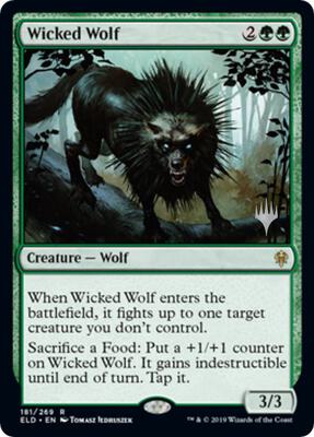 Wicked Wolf card from Promo Pack: Throne of Eldraine