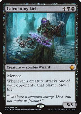 Calculating Lich card from Magic Game Night 2019