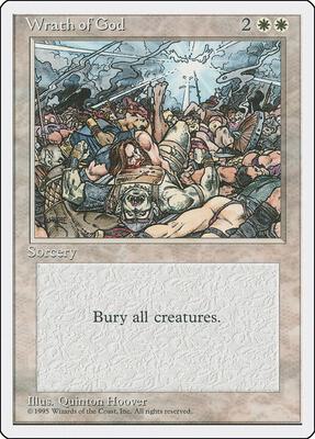 Wrath of God card from Fourth Edition